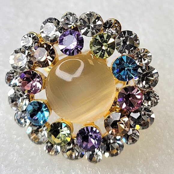 Multicolored Crystal Floral Earring - Picture 3 of 8